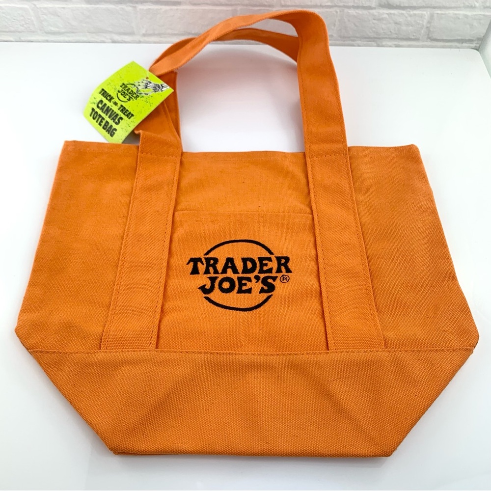 NEW! Trader Joe's Halloween Mini Tote Bag Orange